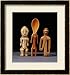 A Lega Bone Figure, a Lega Ivory Spoon and a Pende Bone Whistle Framed Art Poster Print, 25x27