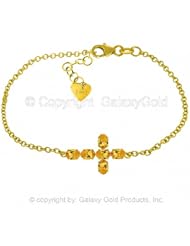 Citrine Cross Bracelet in 14k Yellow Gold