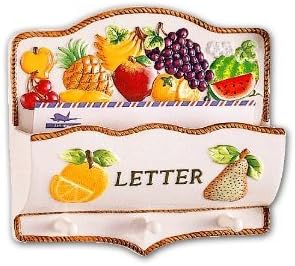 Mixed Fruit Ceramic Mail Holder & KEY Hooks