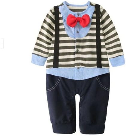 New Spring Gentleman Baby Clothes Baby Cotton Long Sleeve One-piece Playsuit (90cm(15-24month))