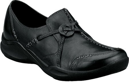 Clarks Women's Wave.Run Loafer,Black Leather,7.5 D US
