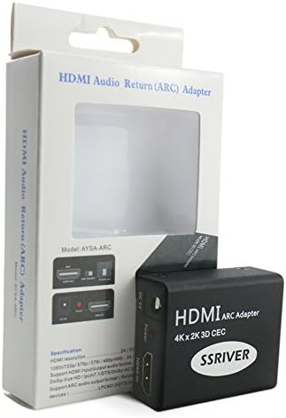 4k HDMI ARC Adapter,SSRIVER HDMI to HDMI ARC Converter with Optical TOSLINK SPDIF Output, Support 4Kx2K 3D CEC 1080P for Home Theater Application