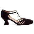 Women's Sexy Black Shoes 2.5 Inch Heel Satin Dance Shoe Flapper Costume 1920s