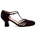 Women's Sexy Black Shoes 2.5 Inch Heel Satin Dance Shoe Flapper Costume 1920s