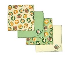 Jungle Babies Flannel Receiving Blankets - Set of 4
