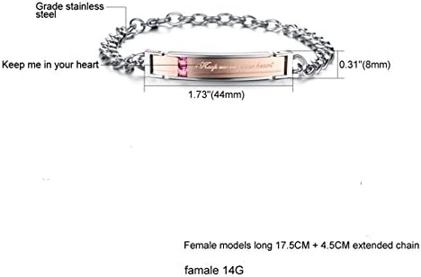 Qinggiveme Fine Diamond Jewelry Fashion Lovers Titanium Steel Bracelet Zircon