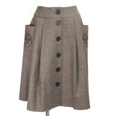 フォクシー（FOXEY）茶ウールスカート　38