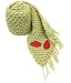 Handmade PURE Alpaca Natural Fiber Scarf - Ultra Soft in Vintage Green Beauty (100% Knitted By Hand)