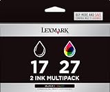 Lexmark Twin Pack #17 Black and #27 Color Print Cartridges (10N0595)