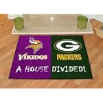 Fanmats 8462 Minnesota Vikings Green Bay Packers House Divided Rug