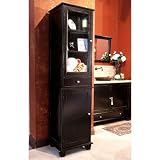 American Bath Factory W2-2076-BK-2-SN - Cape Mansion Apothecary in Old World Black w/ Classic Bun Feet, Satin Nickel Accents