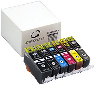 JCB Products Compatible Ink Cartridge Replacement For Canon PGI-225 CLI-226 (2x Black, 1x Cyan, Magenta, Yellow, and Grey 6 Pack)