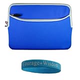 Blue Carrying Sleeve with Extra Dual Pocket for 14 inch Samsung X460-41S ASUS N81Vp-D1 T400S SP9400 2808C4U Sony VAIO VGN-CS385J/Q Acer Extensa 4630-4485