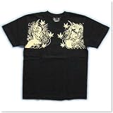 紅雀 オリジナル 和柄 刺青風 半袖 Tシャツ 酒呑童子と阿吽鬼