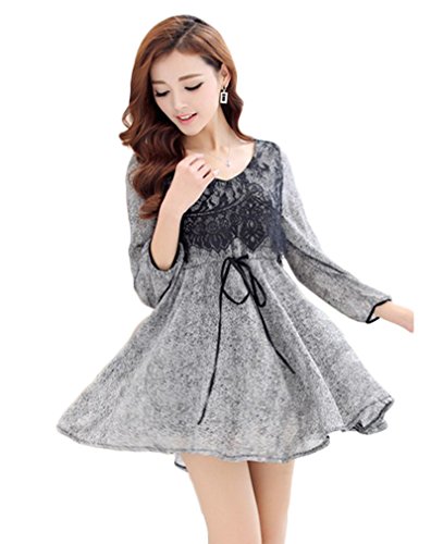 (ディーコッテ)D'Kotte レース aライン フレア ワンピース ひざ 丈 きれいめ レディース ショート ミドル スカート neax149