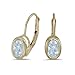 14k Yellow Gold Oval Aquamarine Bezel Lever-back title=