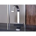 Design Waschtischarmatur / K�chenarmatur SA-012, Wasserhahn mit zweigriff Mischbatterie f�r Sp�le / Waschbecken in K�che / Bad, Sanit�r-Armatur aus Chrom (verchromt), als Badarmatur und Sp�ltischarmatur einsetzbar, Interama-Armaturen bei DAW