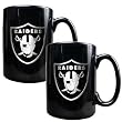 NFL Oakland Raiders Two Piece Black Ceramic Mug Set - Primary Logo