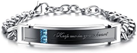 Stainless Steel 2 pcs Matching Couple Bracelet in One Pair