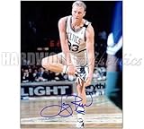IMAGE OF LARRY BIRD AUTO 8x10 'WIPING SHOE' - Autographed NBA Photos