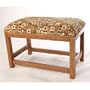 15" Cherry Vanity Bench with Cushion Finish: Medium Cherry, Seat Type: Vinyl - Naugahyde Light Grey