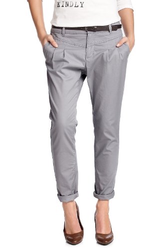 edc by ESPRIT Damen Hose Normaler Bund, N4B125, Gr. 38 (Short - 30 Inch L&auml;nge), Grau (dark Preisvergleich