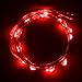 KW-Light Micro LED 20 Red Color Lights Battery Operated on 7ft Long Silver Color Ultra Thin String Wire