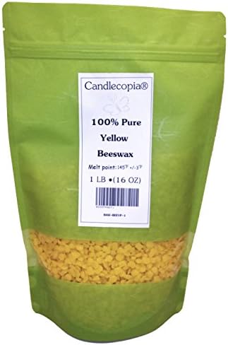 Candlecopia All Natural 100% Pure Yellow Beeswax Pellets - 1 pound resealable bag