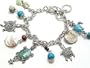 Bohemian Style Crystal and Shell Turtle Charm Bracelet