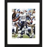 (13x16) Framed New England Patriots Randy Moss Running with Ball Sports Poster Print