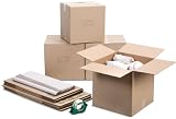 Duck Brand Moving Kit with 12 Boxes of 120-Sheets Packing Paper, 1 Roll HD Clear Packing Tape (280378)
