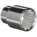 Martin STM1226 26mm Type III Opening 1/2" Square Drive Socket, 12 Points Standard, 1-3/4" Overall Length, Chrome Finish