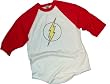 The Flash Distressed Logo Adult 3/4-Sleeve Baseball T-Shirt