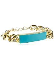 Gold Chain Enamel Identification Bracelet, 8"