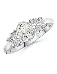 Oval White Moissanite Vintage Victoria Ring