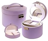 Purple Leather Round Jewelry Box
