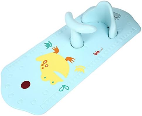 Baby Safety Bath Seat & Extra Long Non-Slip Bath Mat with Heat Sensitive (Blue_Frog) Ship from USA