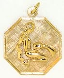 Aquarius, 14K Gold Charm
