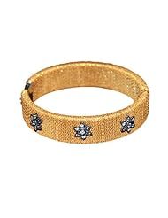 925 Sterling Silver Gold Plated Mesh Cz Womens Bangle Bracelets Ethnic Jewelry