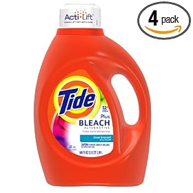 Tide with Bleach Alternative Clean Breeze Scent, 100-Ounce Bottles (Pack of 4), Packaging may vary