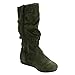 Link Selena-23K Girl's Mid-Calf Solid Color Flat Heel Slouch Boots