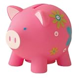 Piggy Coin Bank(ブタ貯金箱)フローラルピンク