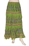 bohemian sundresses:Tempting Cotton Long Skirt with Block Print Work