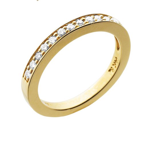 14K Yellow Gold Moissanite Wedding Band - 7