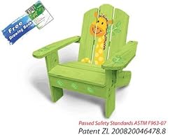 Lohasrus Kids Chair 20111 Passed Safety Standards ASTM F963-07, Dual Non-toxic Painted Fir, for ages 2 to 6, Free Drawing Book