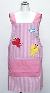 Sesame Street character stripe apron apron Pink 56 509 (japan import)