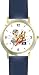 Bar Mitzvah Boy Holding Torah Judaica Jewish Theme - WATCHBUDDY&reg; DELUXE TWO-TONE THEME WATCH - Arabic Numbers - Blue Leather Strap-Size-Large ( Men's Size or Jumbo Women's Size )