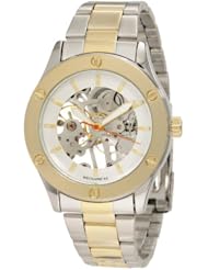 Breda Womens 5168-TTSilvGold "Addison" Mechanical See-Through Metal Band Watch