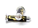 Sport Bike and Dirt Bikes Motorcycle Flame Gel Style Hand Grips with Skull YELLOW COLOR MOTORCYCLE APRILLA BMW DUCATI TRIUMPH HONDA YAMAHA KAWASAKI SUZUKI Polaris Suzuki Yamaha Dirt Bikes Offroad KTM DIRT BIKE