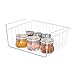 Smart Design Undershelf Storage Basket w/ Snug Fit Arms - Small - Steel Metal Frame - Rust Resistant Finish - Cabinet, Pantry, & Shelf Organization - Kitchen (12 x 5.5 Inch) [White]